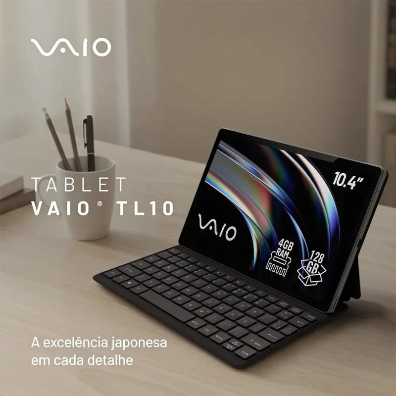 VAIO TL10 128GB 4GB RAM Tablet com Tela 10.4" 2K 4G WiFi - Preto
