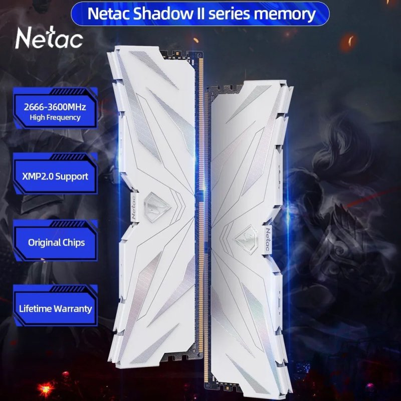 16GB de memória RAM da Netac DDR4 3200MHz (2x8GB)