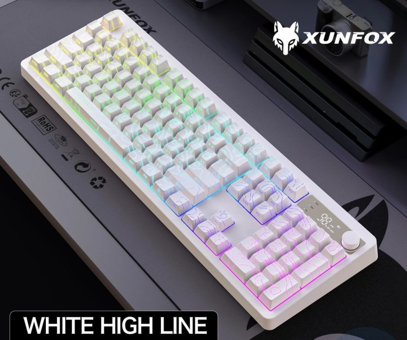 Xunfox Teclado Mecânico 100% Sem Fio TK100 2000mAh