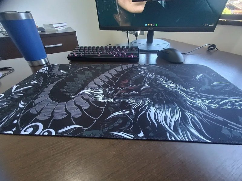 Mousepad Gamer Speed Extra Grande 60x30 Dragão Dark Cor Preto