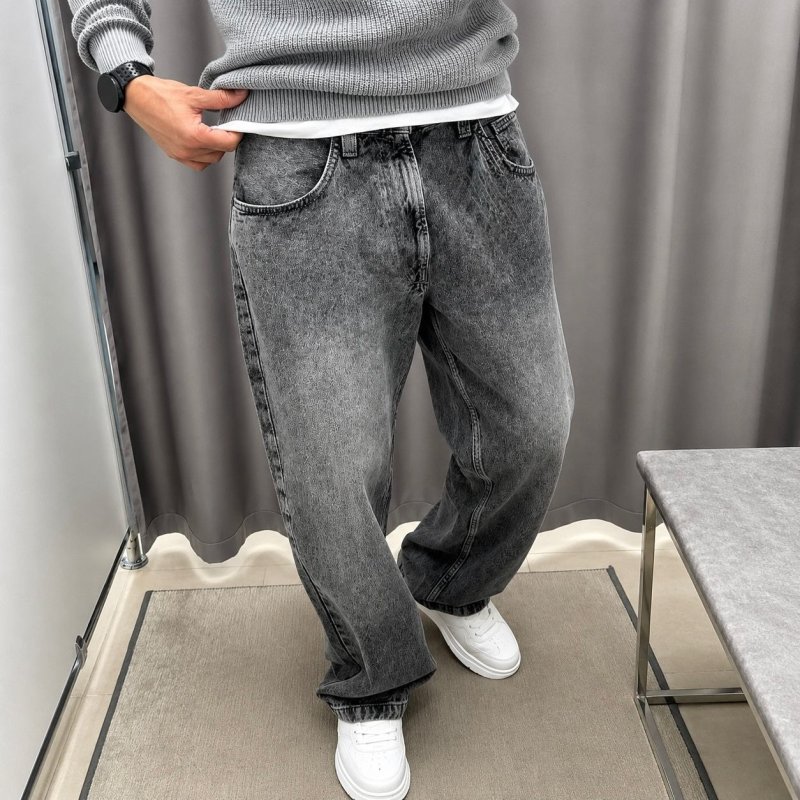Calça Jeans Masculino Baggy Balão Streetwear Cinza Estonada