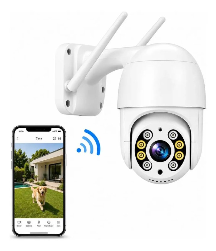 Câmera Segurança Wifi Yoosee Mini Dome Full Hd Vianova Branco