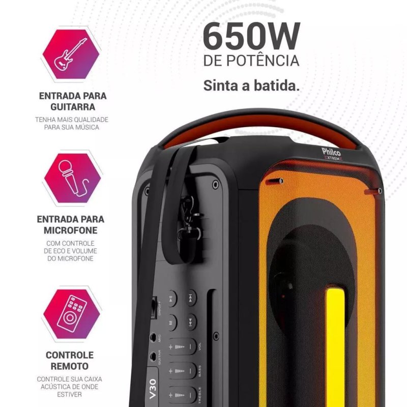 Philco Extreme Ex Bass 650W PCX6700 - Som Potente