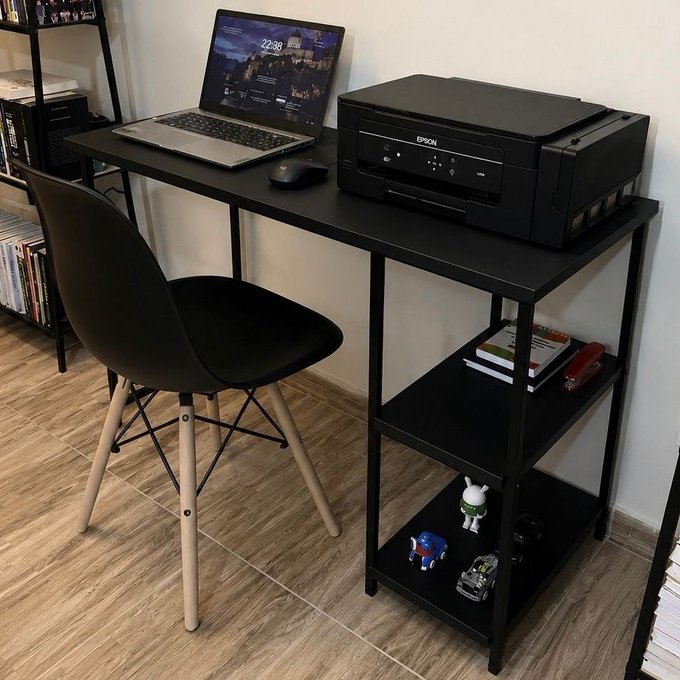 Escrivaninha Mesa Office Estudo Estilo Industrial Cor Preto 1,10m