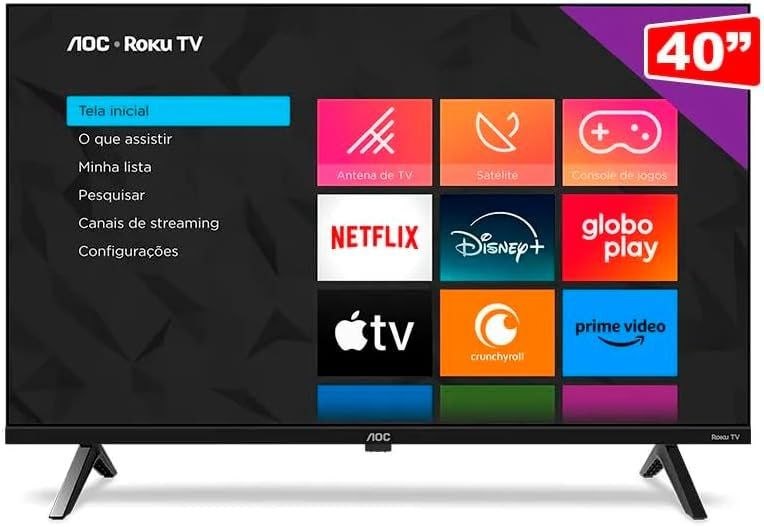Smart TV 40" AOC Roku TV DLED Full HD 40S5045/78G