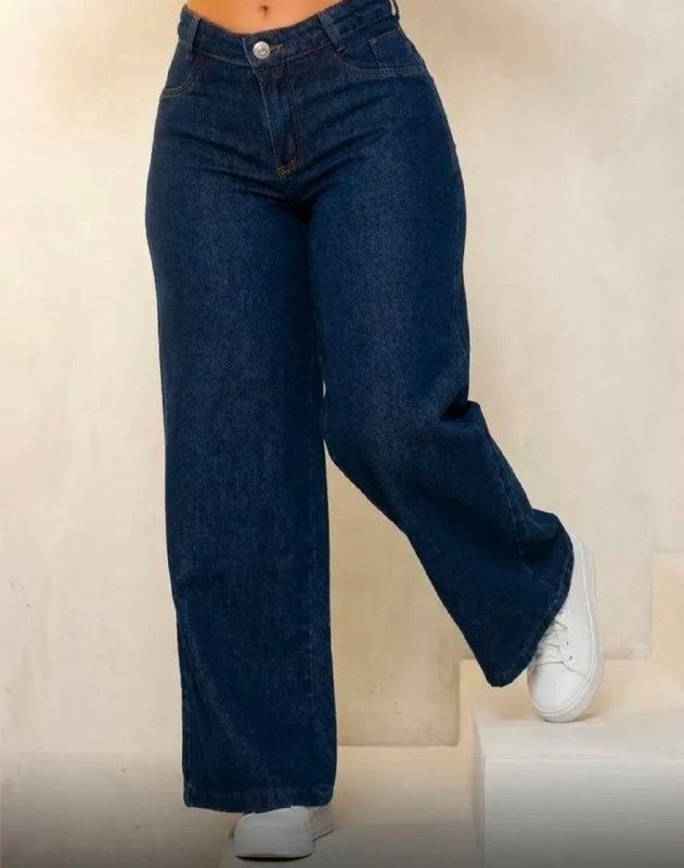 Calça Jeans Wide Leg Feminina com Frete Grátis