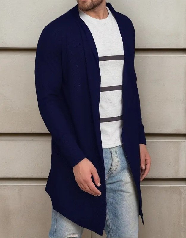 Blazer Cardigan Longo Masculino Casaco Estiloso Fashion