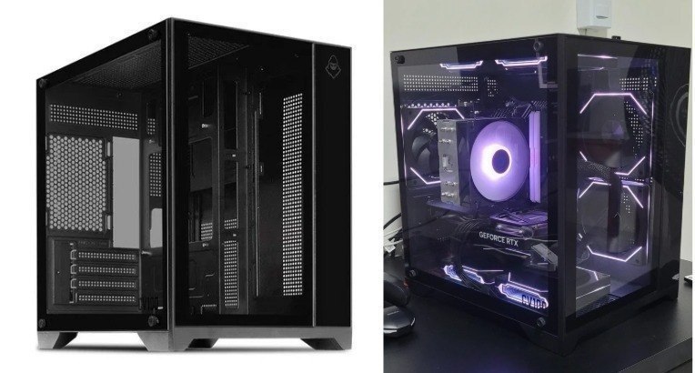Gabinete Gamer Aquário Mancer CV100, Mid-Tower, Lateral De Vidro, Preto