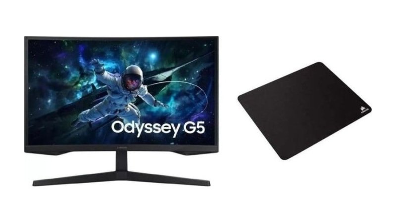 Monitor Gamer Curvo Samsung Odyssey G5 27" Quad HD 165Hz 1ms + Mousepad