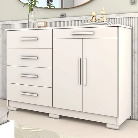 Cômoda Tailândia 2 Portas 5 Gavetas