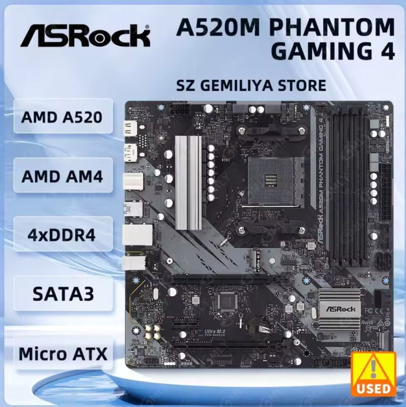 Placa Mãe Asrock A520M Phantom Gaming PCIe 3.0