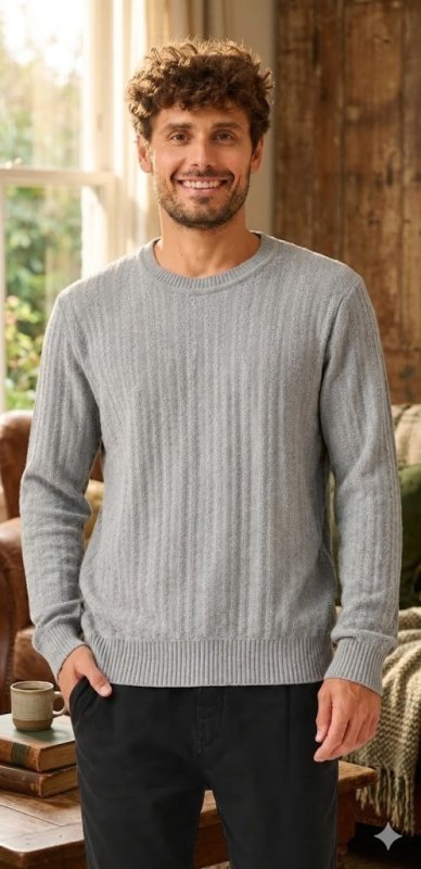 Suéter Masculino Texturizado De Tricot Turim Opus