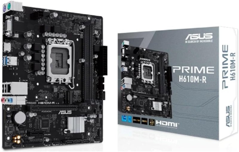Asus Prime H610M-R Placa Mãe LGA 1700 DDR5 HDMI VGA M.2 USB 3.2