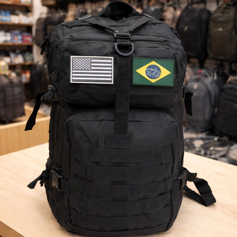 Mochila Militar Resistente 30 Litros Bandeira Brasil
