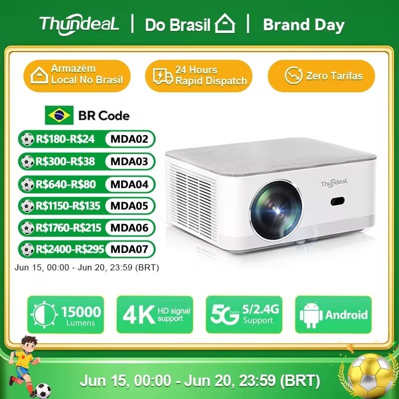 Projetor ThundeaL TD92 Pro com suporte 4K e Wi-Fi 5G