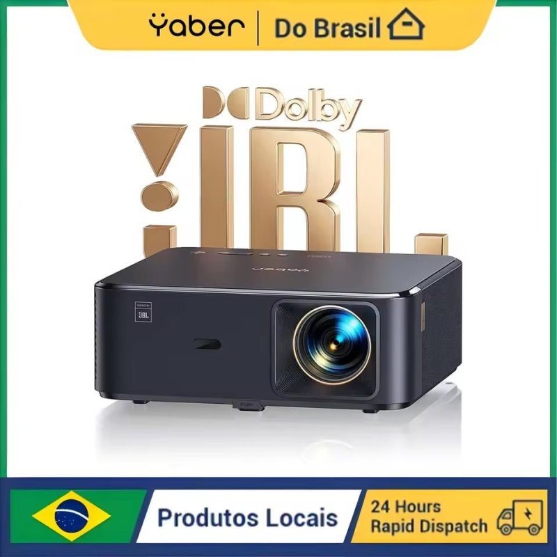 Projetor WiMiUS K2S 800 ANSI Full HD 1080P com Suporte 4K, Auto Focus, Correção Keystone Automática, Som JBL, WiFi 6 e Bluetooth