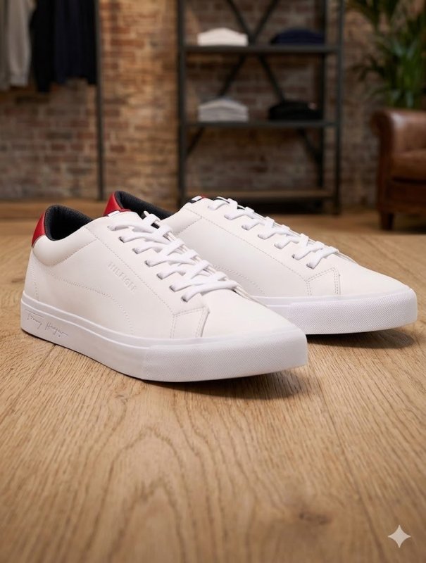 Tênis Tommy Hilfiger Masculino Couro Greg 1a Branco (38 a 41)