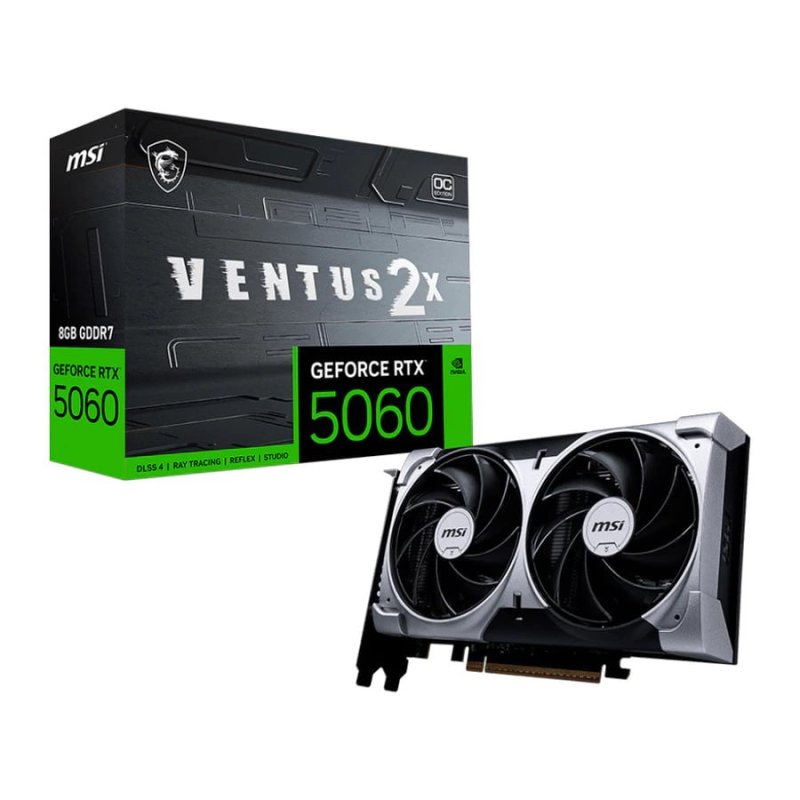 Placa de Vídeo MSI NVIDIA GeForce RTX 5060 VENTUS 2X OC 8GB GDDR7 128 Bits