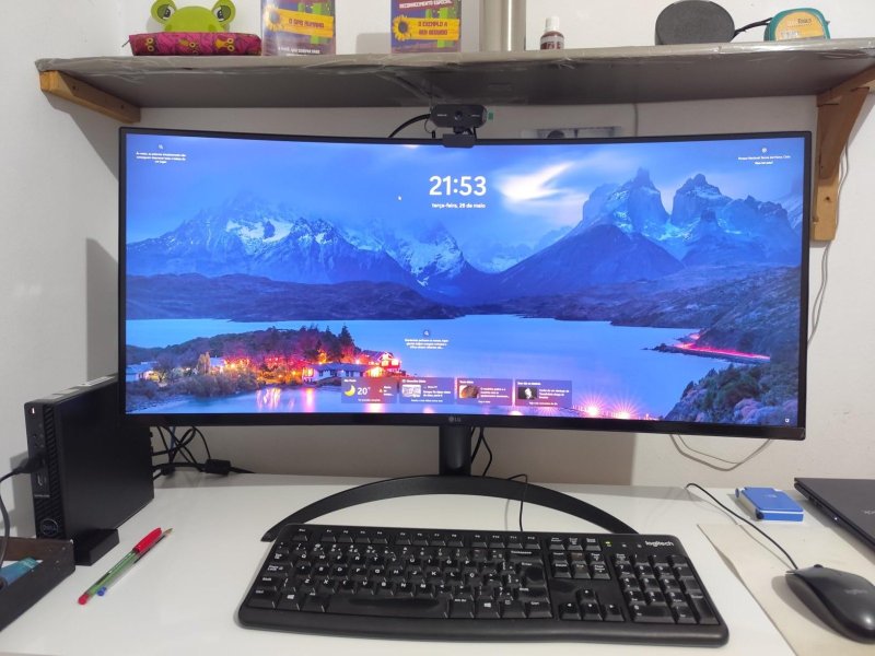 Monitor LG UltraWide Curvo Tela VA 34" 21:9 WQHD HDR10 100Hz 5ms PBP 34WR50QK-B