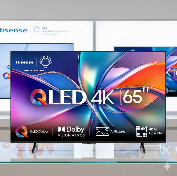 TV HISENSE 65" 4K UHD QLED com HDR10 e Dolby