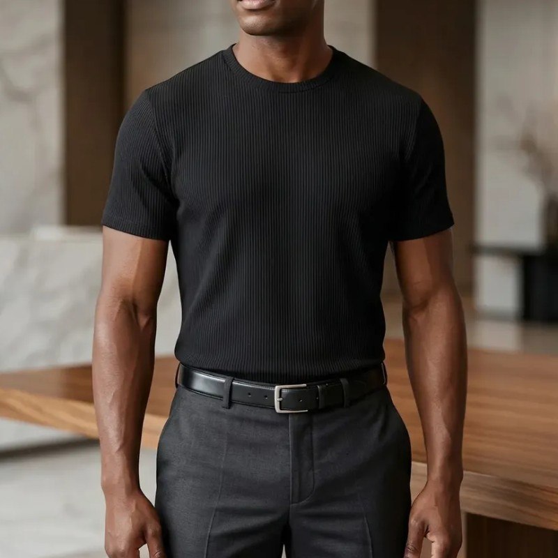 Kit 3 Camisetas Masculina Canelada Americana Gola Careca