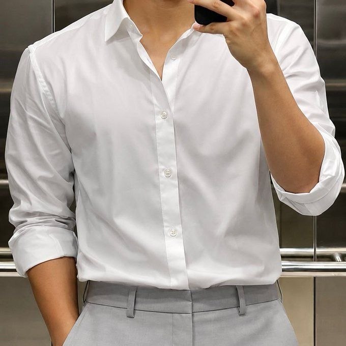 Camisa Social Masculina Slim Manga Longa