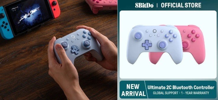 Controle 8BitDo Ultimate 2C para Nintendo Switch com Hall effect