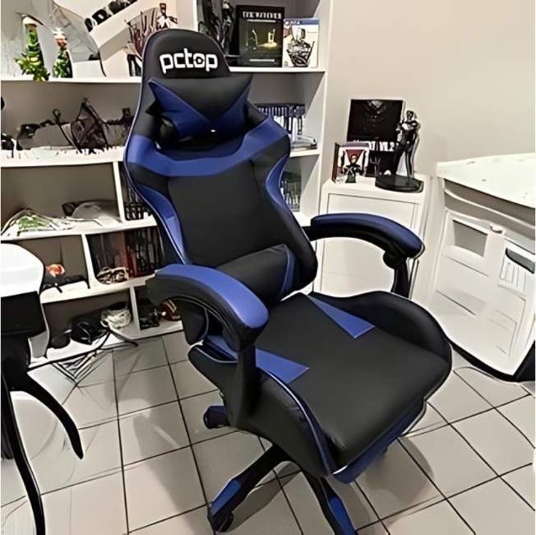 Cadeira Gamer Pctop Racer 1006 com estofado de couro sintético