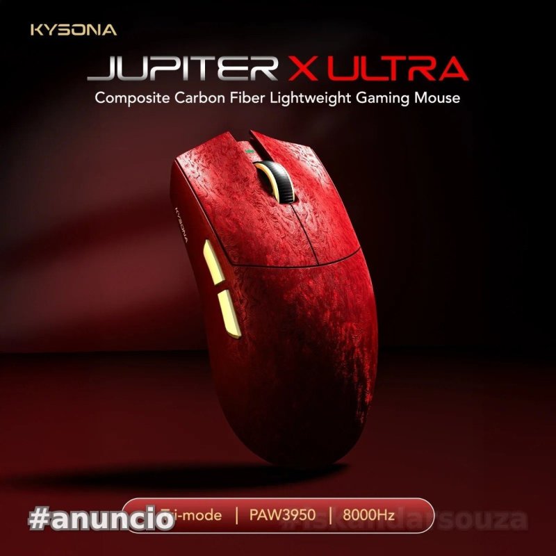 Mouse Sem Fio KYSONA Jupiter X Ultra 3950 54L15, Fibra de Carbono