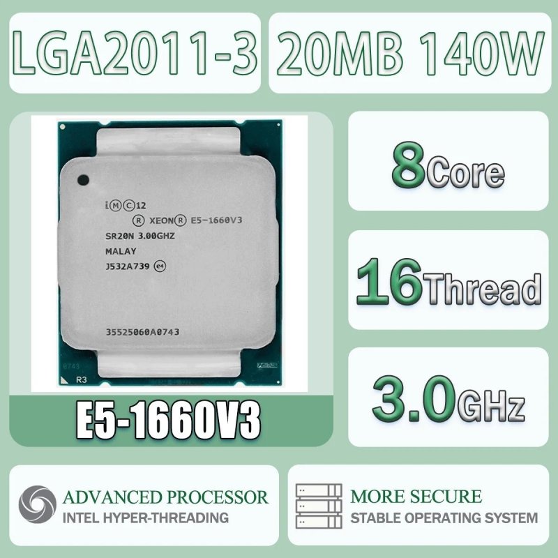 Xeon E5 1660v3 8/16 (Faz Overclock)
