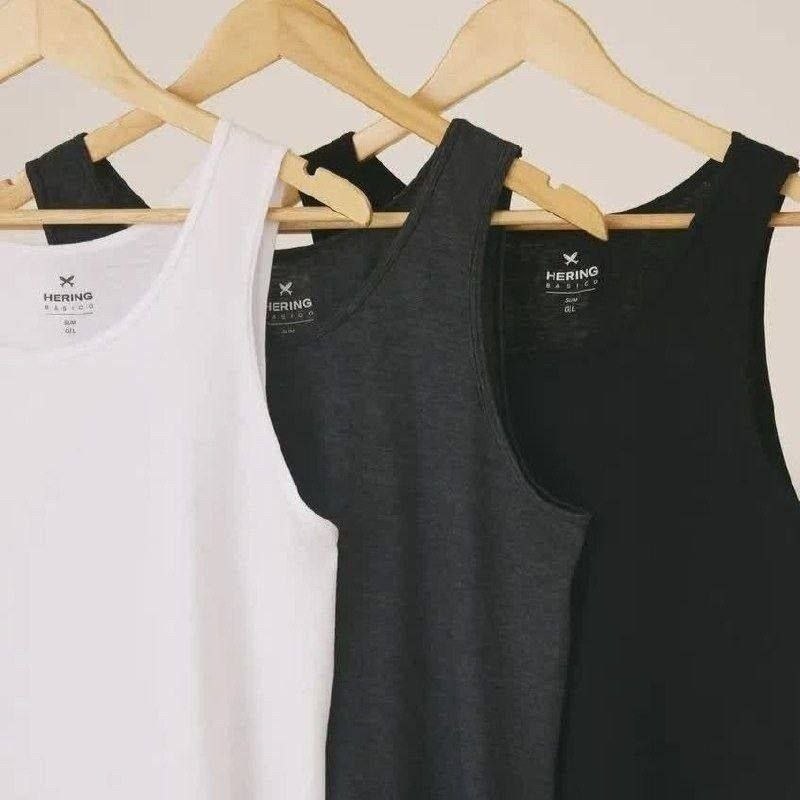 Kit 3 Regatas Masculinas Slim Hering