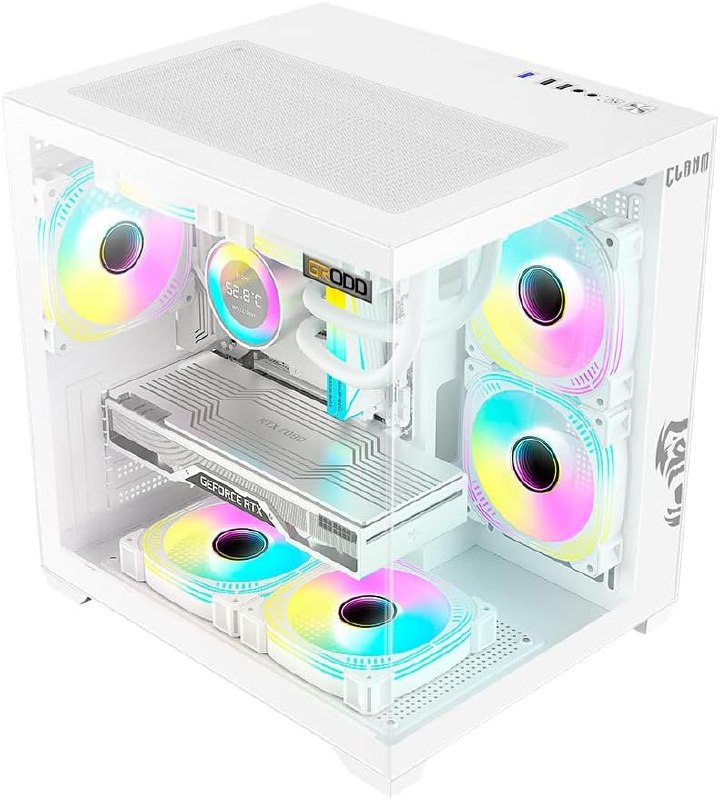 Gabinete Gamer Grodd Snow Clanm com 5 FAN RGB