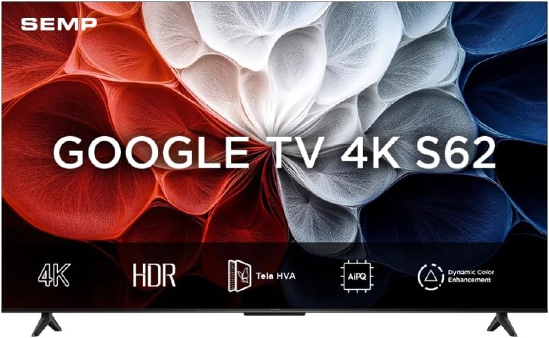 Smart TV SEMP 4K UHD 43" com Google TV e Dolby Audio