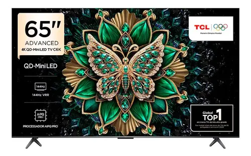 Smart Tv 65 65c6k 4k Qd-mini Led 144hz Com Google Tv Tcl