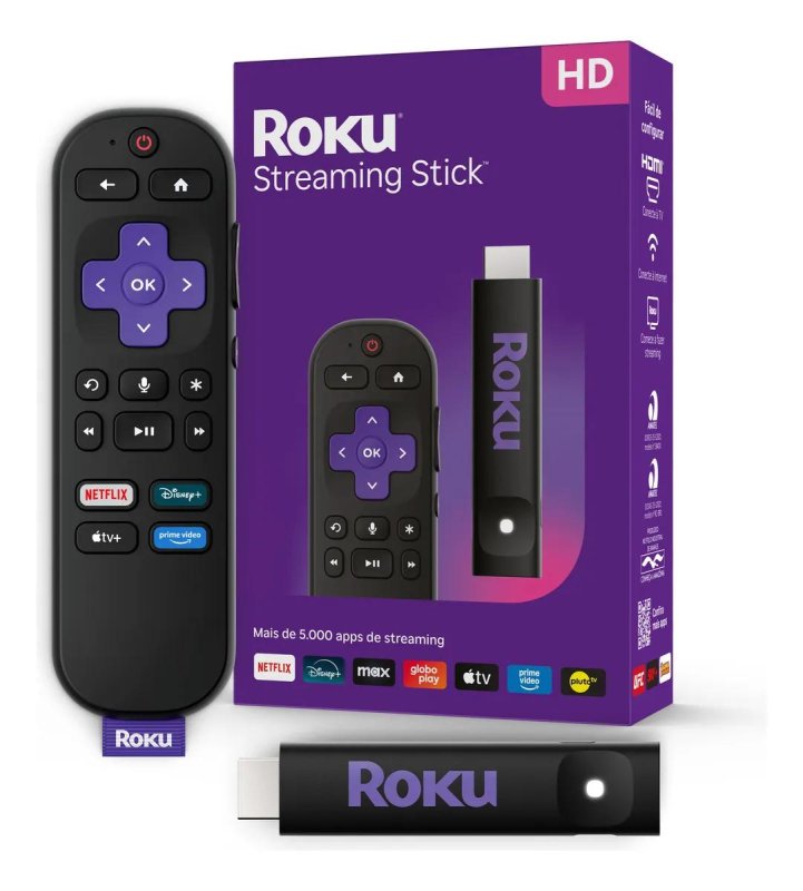 Roku Streaming Stick 2025 HD/FHD com Controle por Voz