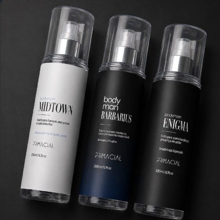 Kit Body Splash Masculino Barbarius + Enigma + Midtown 200ml