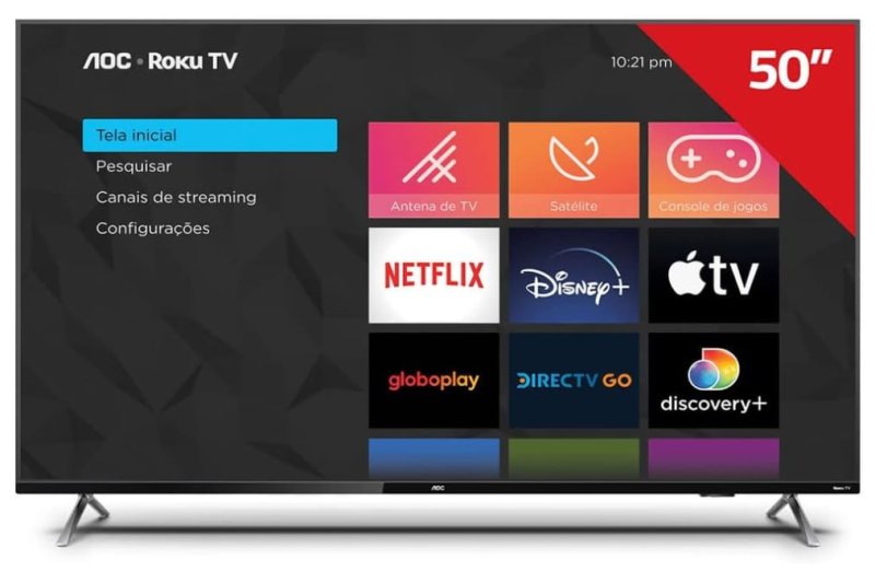 Smart TV 50 Aoc Roku 4K Série 6125-50U6125/78G