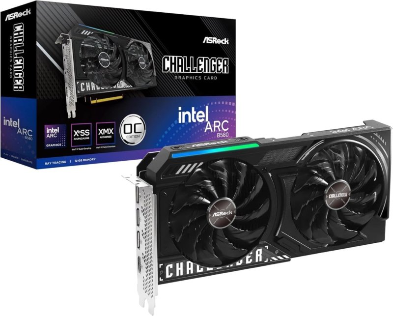 GPU ASROCK INTEL ARC B580 CHALLENGER 12G OC 192 BITS (B580 CL 12GO) 90-GA5LZZ-00UANF