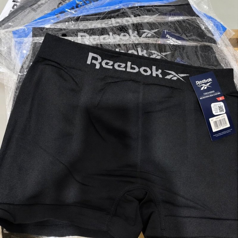 Kit 10 Cuecas Boxer Reebok Sem Costura Microfibra