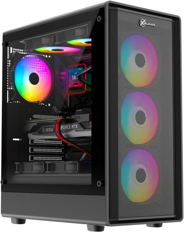 Gabinete Gamer Kalkan Muspel Flow Preto Mid Tower