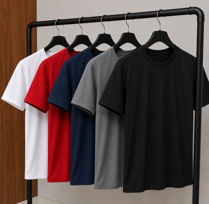 Kit com 5 Camisetas Básicas Dry Fit + Frete Grátis