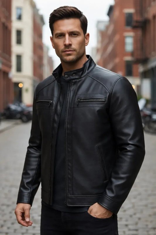 Jaqueta De Couro Masculina Casaco Blusa De Frio Impermeável
