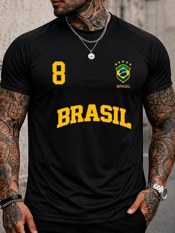 Camisa Brasil Camiseta Torcedor Copa Masculina Dry Fit UV