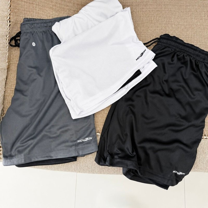 Kit 3 Shorts Masculino 2 Em 1 Dry Fit Academia Anti Odor
