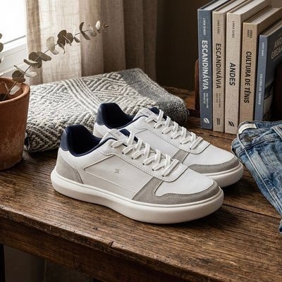 Tênis Sapatenis Masculino Sandrini Evoke Lite Branco Couro