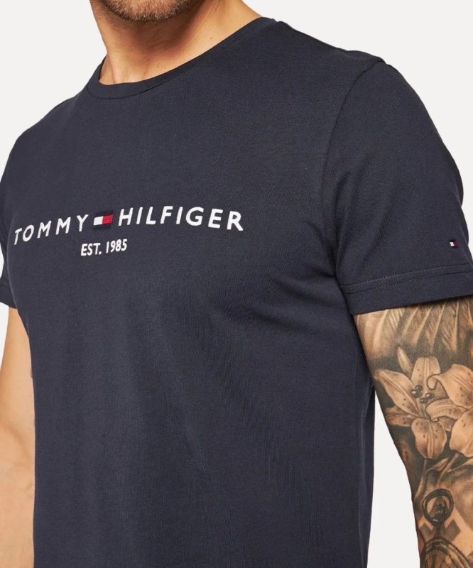 Camiseta Tommy Hilfiger Masculina Logo Tee Marinho