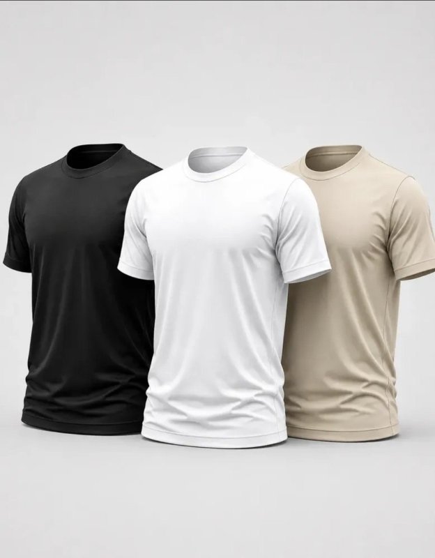 Kit 3 Camisetas Básicas 100% Algodão Masculina Premium Daily