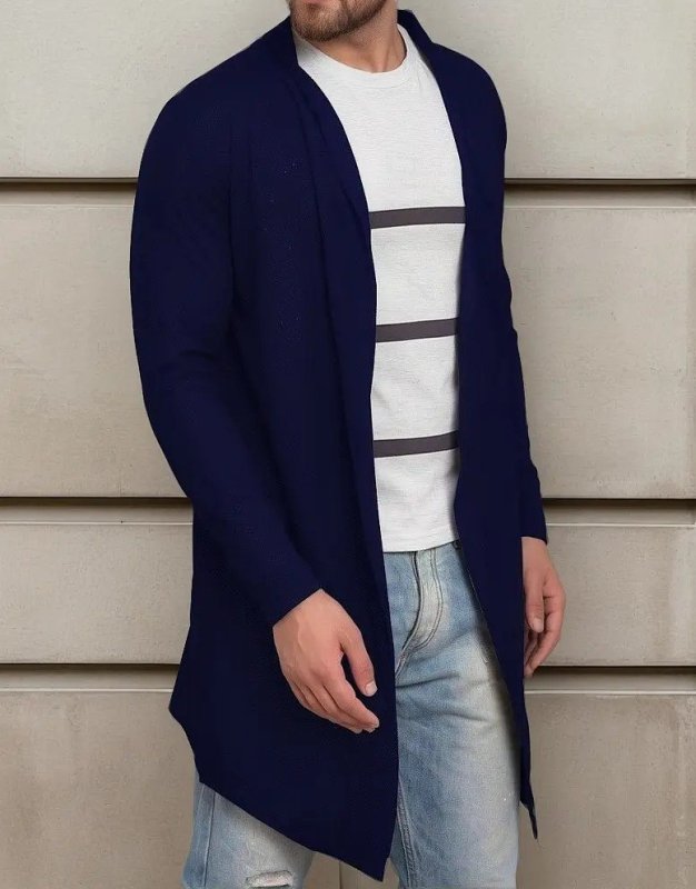 Blazer Cardigan Longo Masculino Casaco Estiloso Fashion