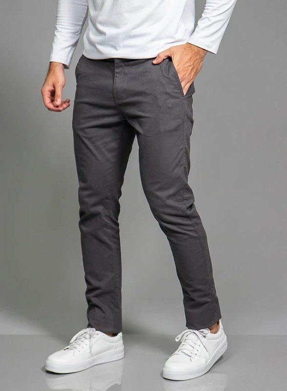 Calça Sarja Social Masculina Esporte Fino Com Elastano