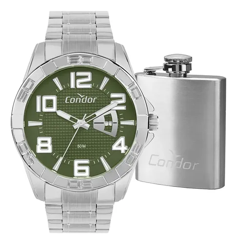 Kit Relógio Condor Masculino Speed Prata - Co2117aw/k4v Prata Verde